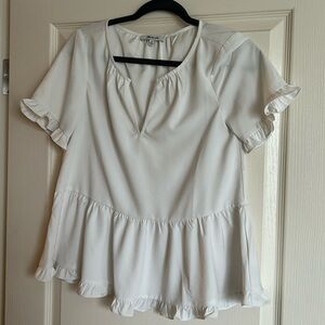Madewell white peplum blouse xs